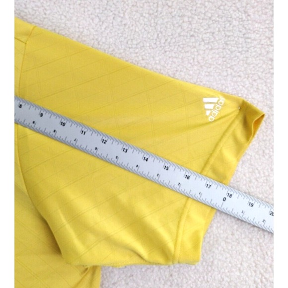 Adidas Golf Polo Shirt Men's XL Yellow ClimaCool Short Sleeve Performance - Picture 12 of 16